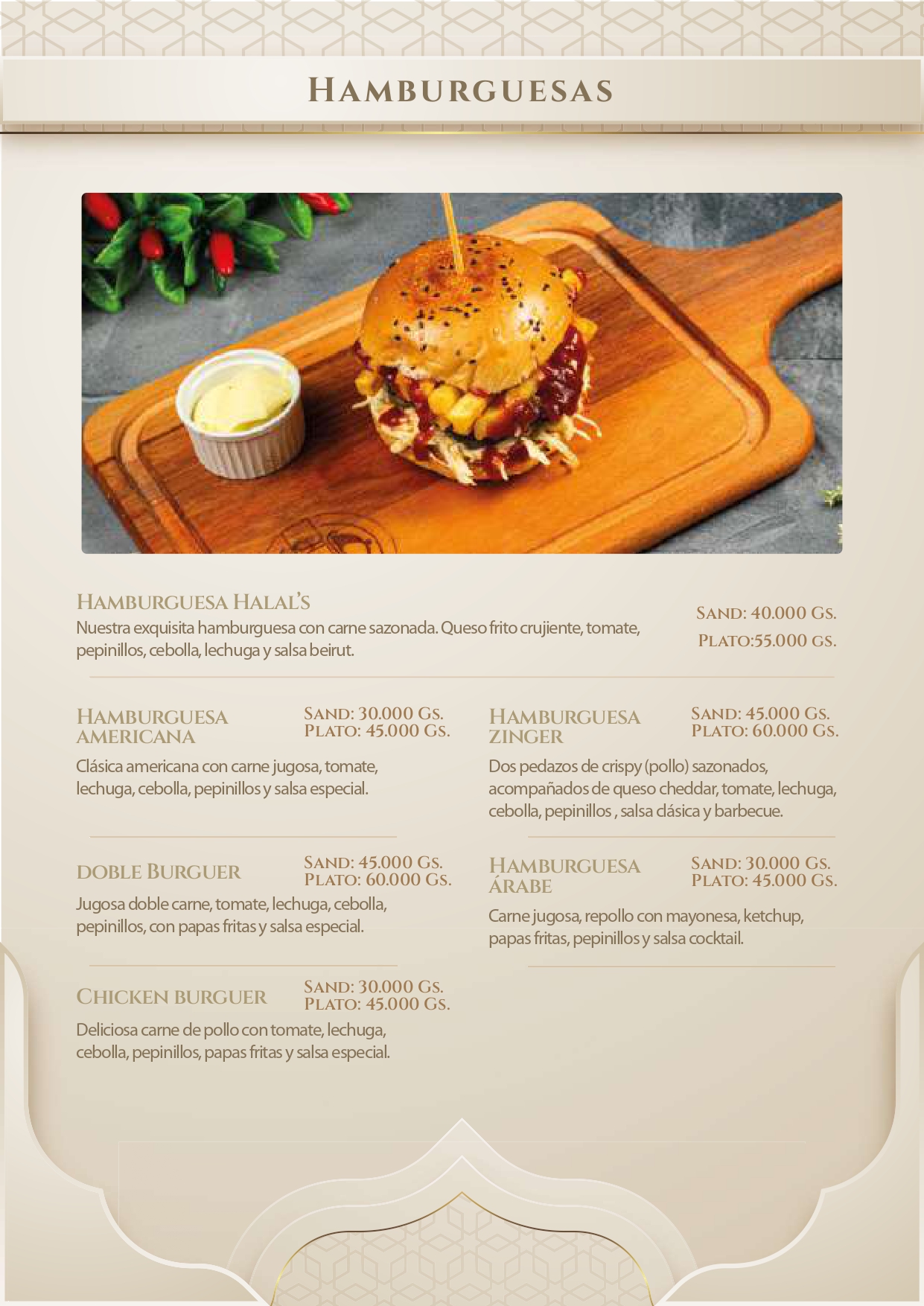 Portada del Menú Halal's